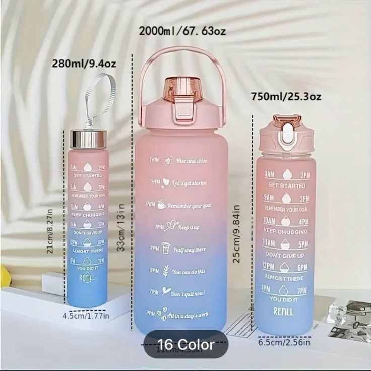 3-in-1 Motivational Water Bottle