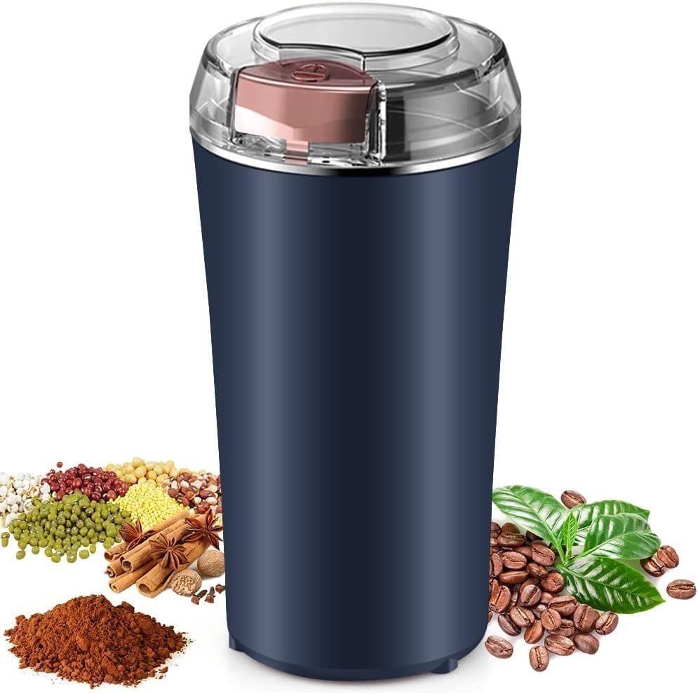 Portable Electric Mixir Grinder | Premium Stainless Steel | Multi-Functional for Grinding Coffee, Dry Herbs, Spices, Nuts & More | Quick & Efficient Grinding for Home & Office Use