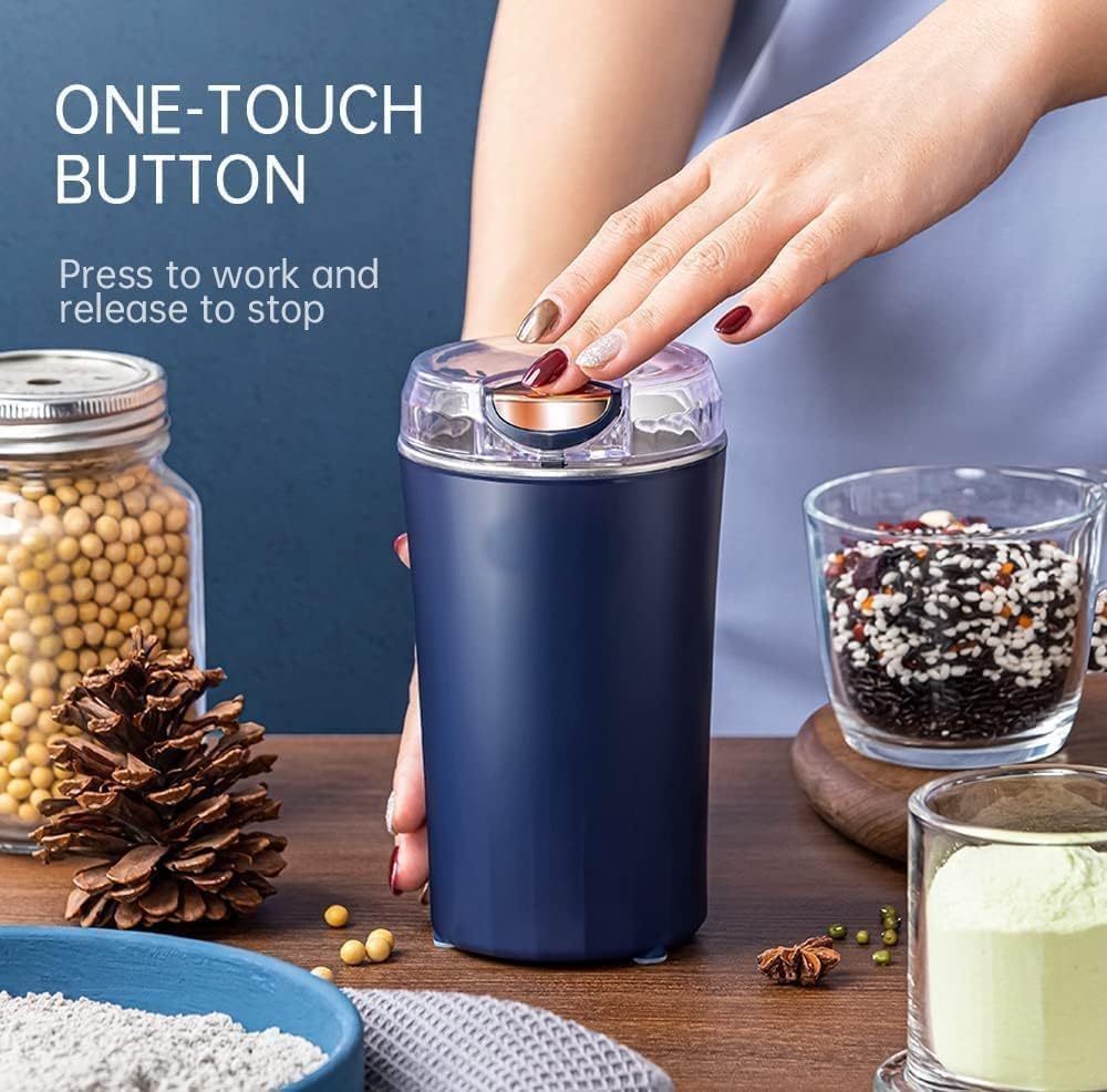 Portable Electric Mixir Grinder | Premium Stainless Steel | Multi-Functional for Grinding Coffee, Dry Herbs, Spices, Nuts & More | Quick & Efficient Grinding for Home & Office Use
